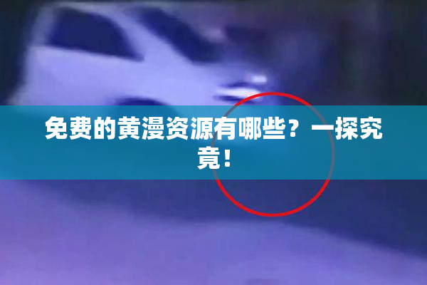 免费的黄漫资源有哪些？一探究竟！