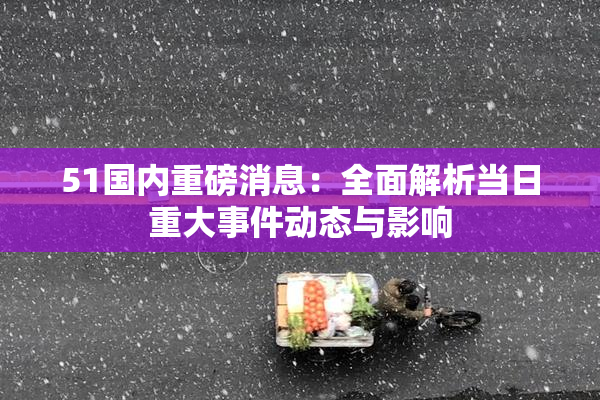 51国内重磅消息：全面解析当日重大事件动态与影响