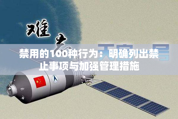 禁用的100种行为：明确列出禁止事项与加强管理措施