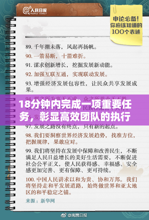 18分钟内完成一项重要任务，彰显高效团队的执行力和决策能力