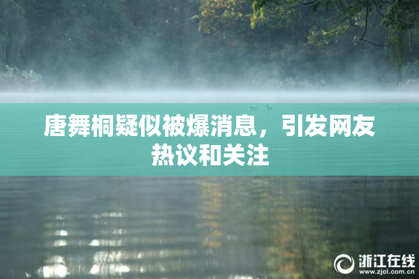 唐舞桐疑似被爆消息，引发网友热议和关注