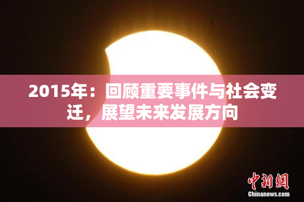 2015年：回顾重要事件与社会变迁，展望未来发展方向