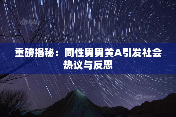 重磅揭秘：同性男男黄A引发社会热议与反思