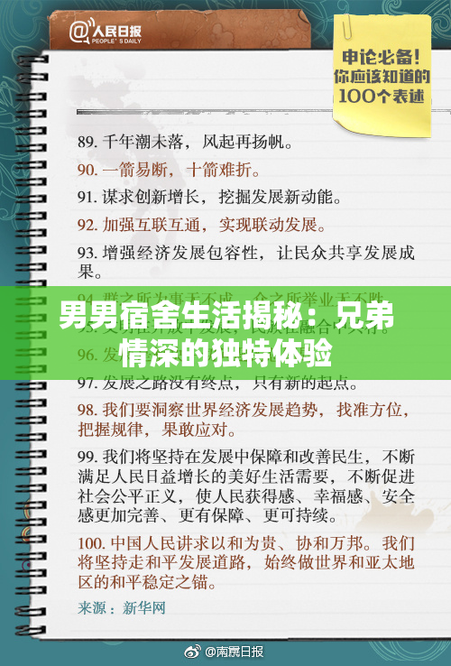 男男宿舍生活揭秘：兄弟情深的独特体验