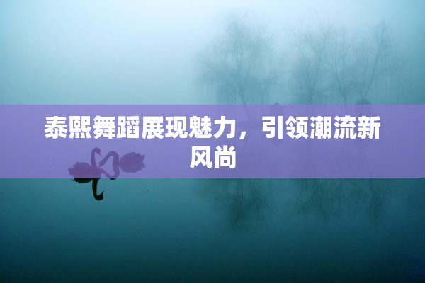 泰熙舞蹈展现魅力，引领潮流新风尚