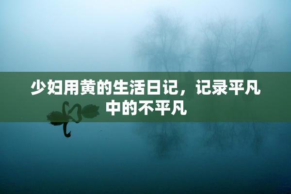 少妇用黄的生活日记，记录平凡中的不平凡