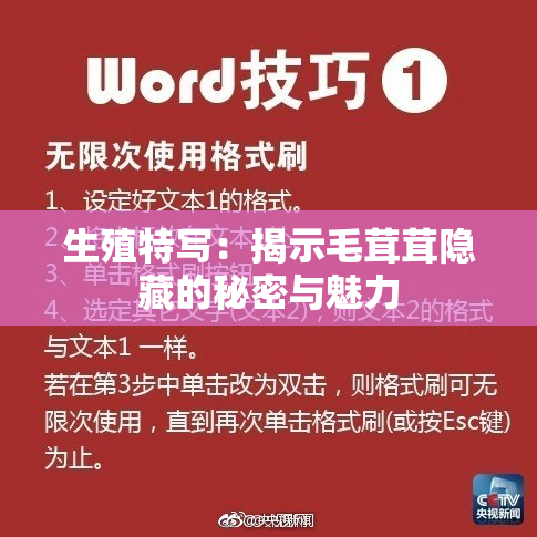 生殖特写：揭示毛茸茸隐藏的秘密与魅力
