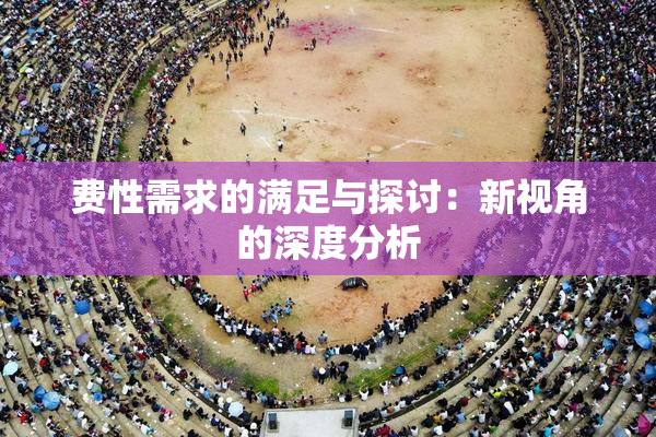 费性需求的满足与探讨：新视角的深度分析