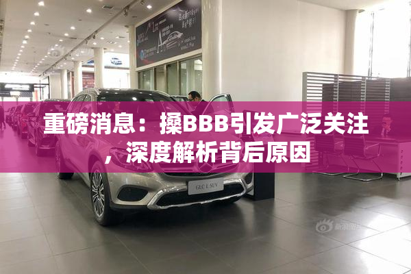 重磅消息：搡BBB引发广泛关注，深度解析背后原因