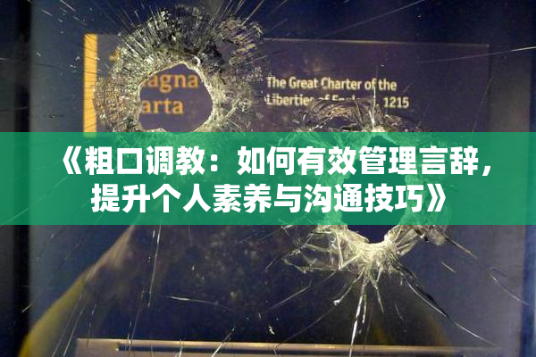 《粗口调教：如何有效管理言辞，提升个人素养与沟通技巧》