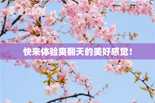 快来体验爽翻天的美好感觉！