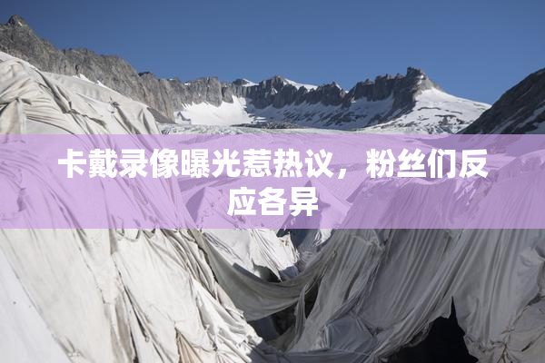 卡戴录像曝光惹热议，粉丝们反应各异