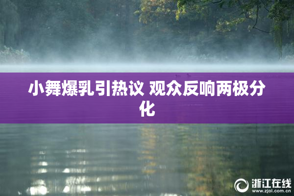 小舞爆乳引热议 观众反响两极分化