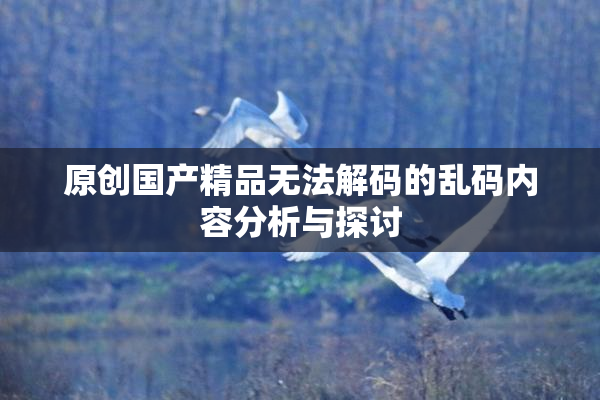 原创国产精品无法解码的乱码内容分析与探讨