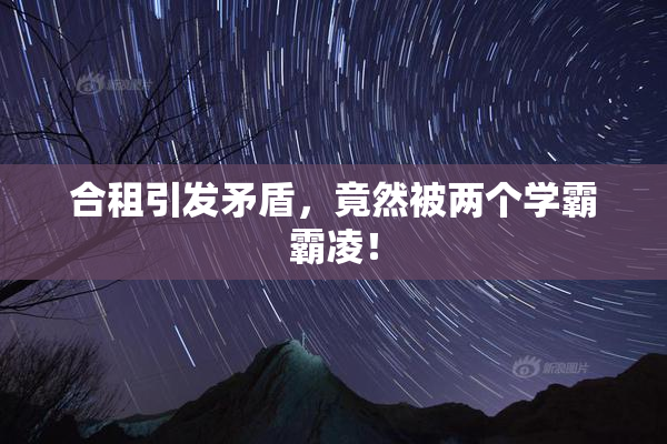 合租引发矛盾，竟然被两个学霸霸凌！