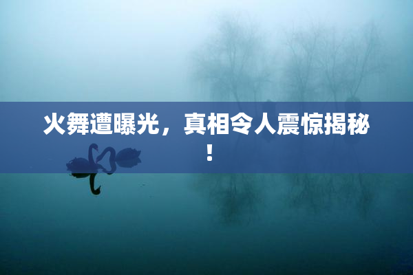 火舞遭曝光，真相令人震惊揭秘！