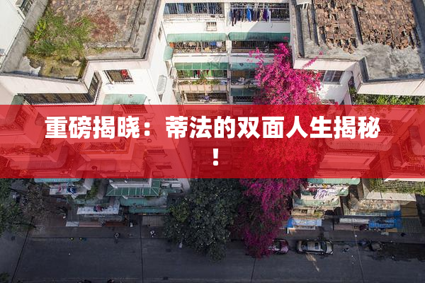 重磅揭晓：蒂法的双面人生揭秘！
