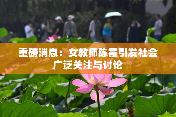 重磅消息：女教师陈霞引发社会广泛关注与讨论