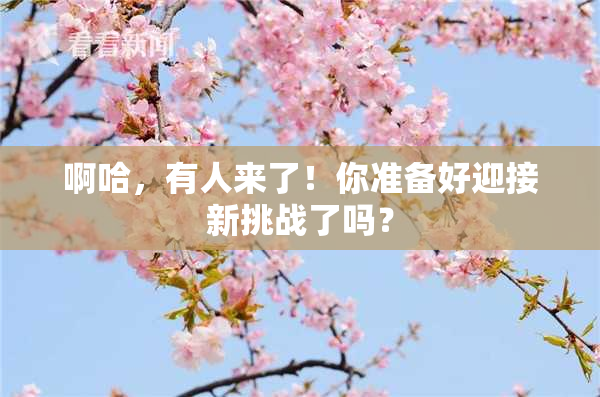 啊哈，有人来了！你准备好迎接新挑战了吗？