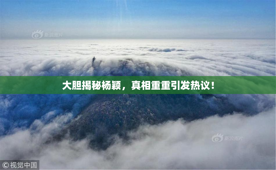 大胆揭秘杨颖，真相重重引发热议！