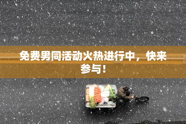 免费男同活动火热进行中，快来参与！