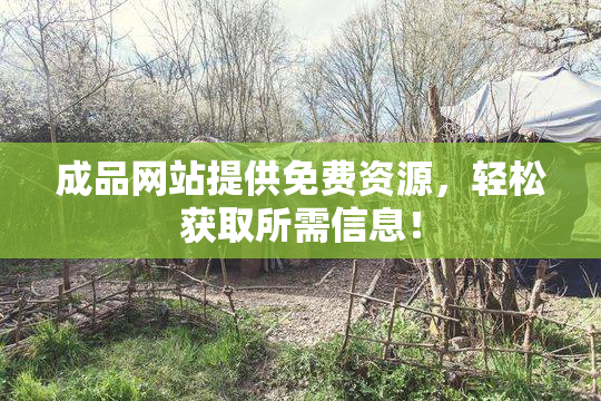 成品网站提供免费资源，轻松获取所需信息！