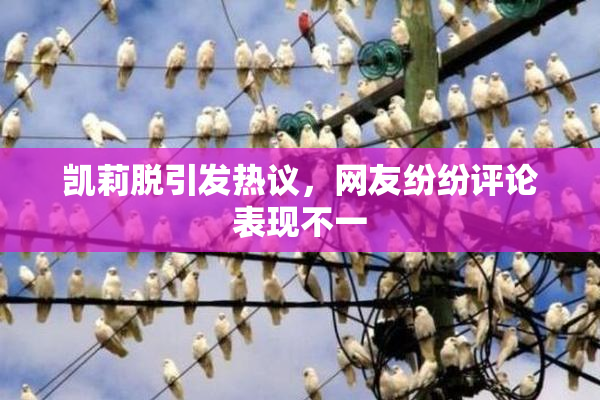 凯莉脱引发热议，网友纷纷评论表现不一