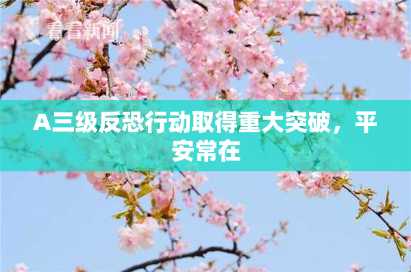 A三级反恐行动取得重大突破，平安常在