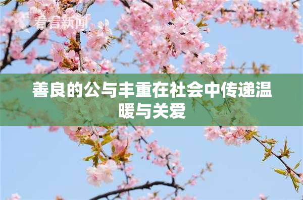 善良的公与丰重在社会中传递温暖与关爱