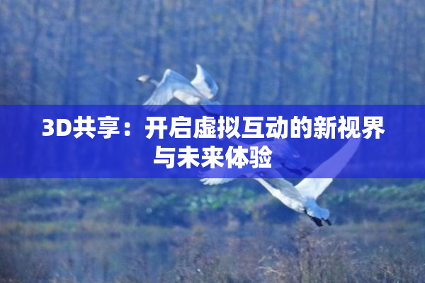 3D共享：开启虚拟互动的新视界与未来体验