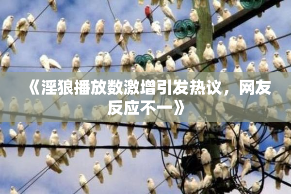 《淫狼播放数激增引发热议，网友反应不一》