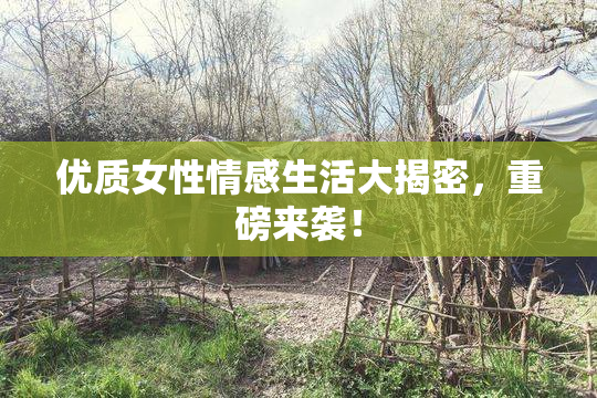 优质女性情感生活大揭密，重磅来袭！
