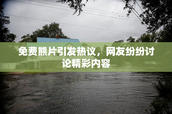 免费熊片引发热议，网友纷纷讨论精彩内容