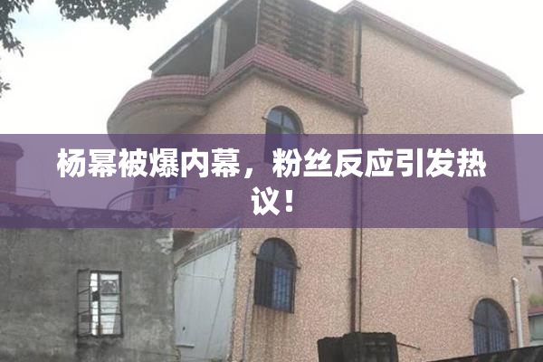 杨幂被爆内幕，粉丝反应引发热议！