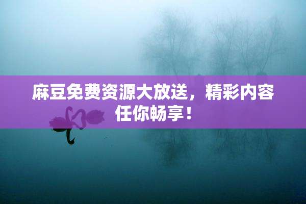 麻豆免费资源大放送，精彩内容任你畅享！