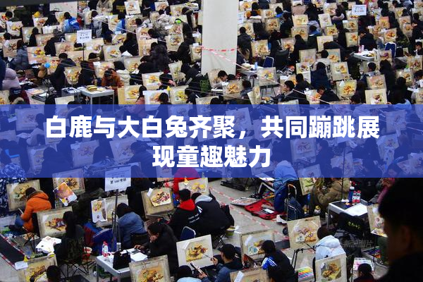 白鹿与大白兔齐聚，共同蹦跳展现童趣魅力