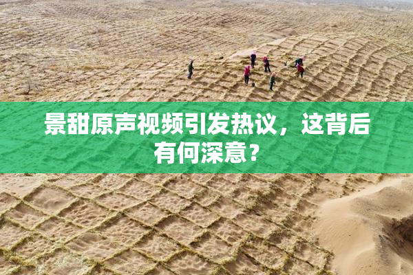 景甜原声视频引发热议，这背后有何深意？
