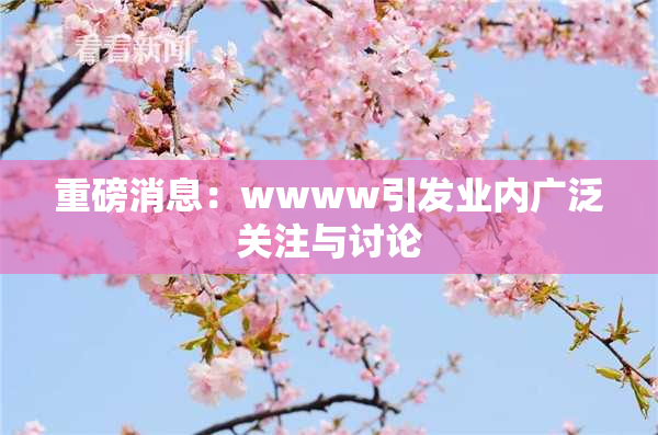 重磅消息：wwww引发业内广泛关注与讨论