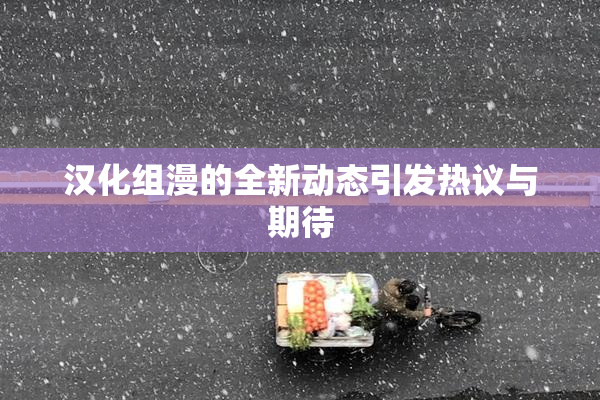 汉化组漫的全新动态引发热议与期待